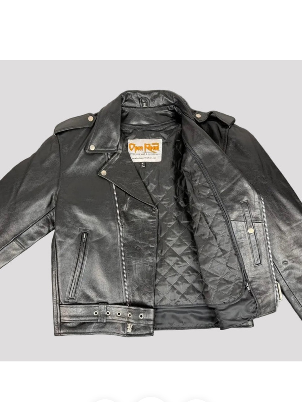 OPEN ROAD MEN’S BUFFALO LEATHER BIKER JACKET